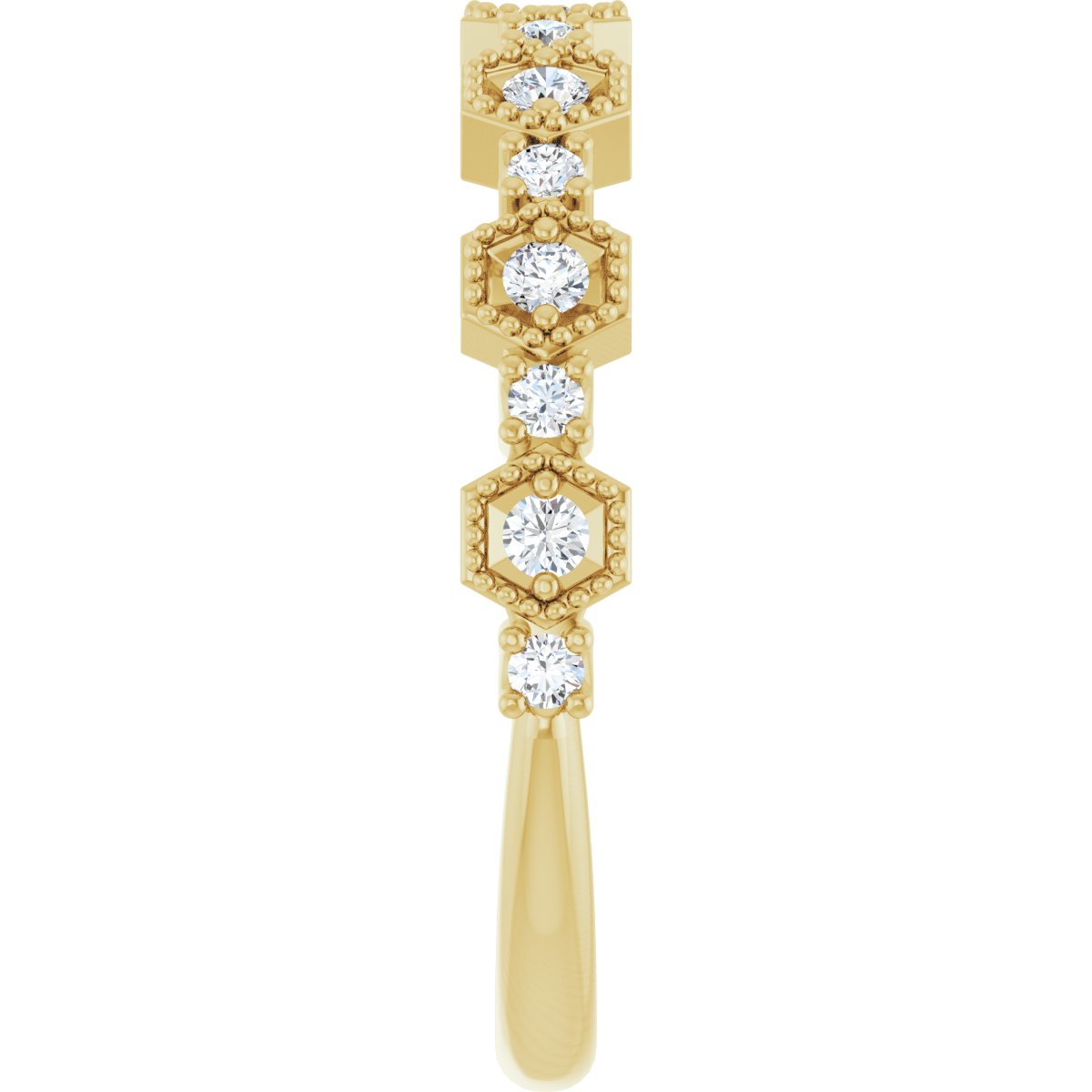 Beaded Geometric Anniversary Band