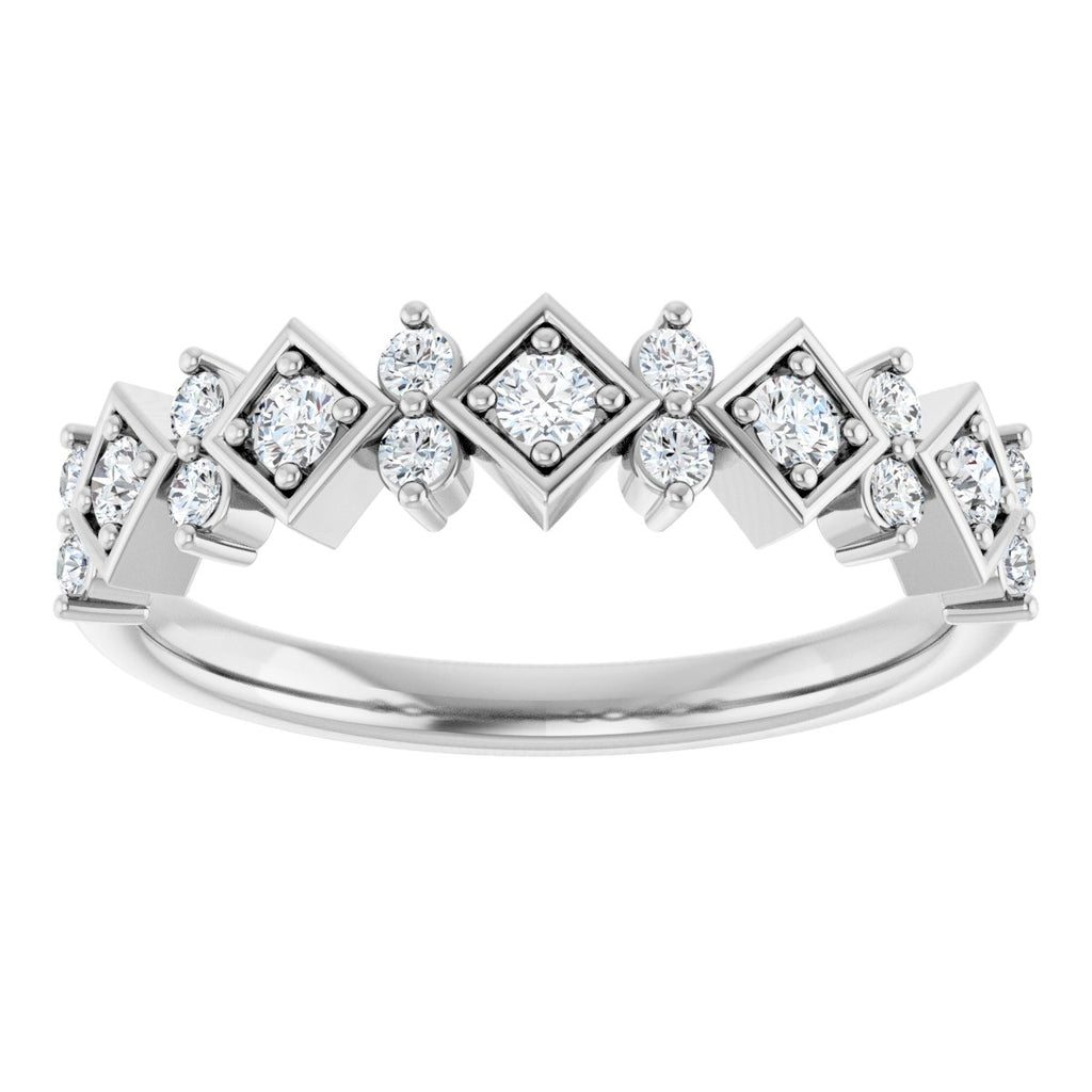 Geometric Five-Stone Anniversary Band