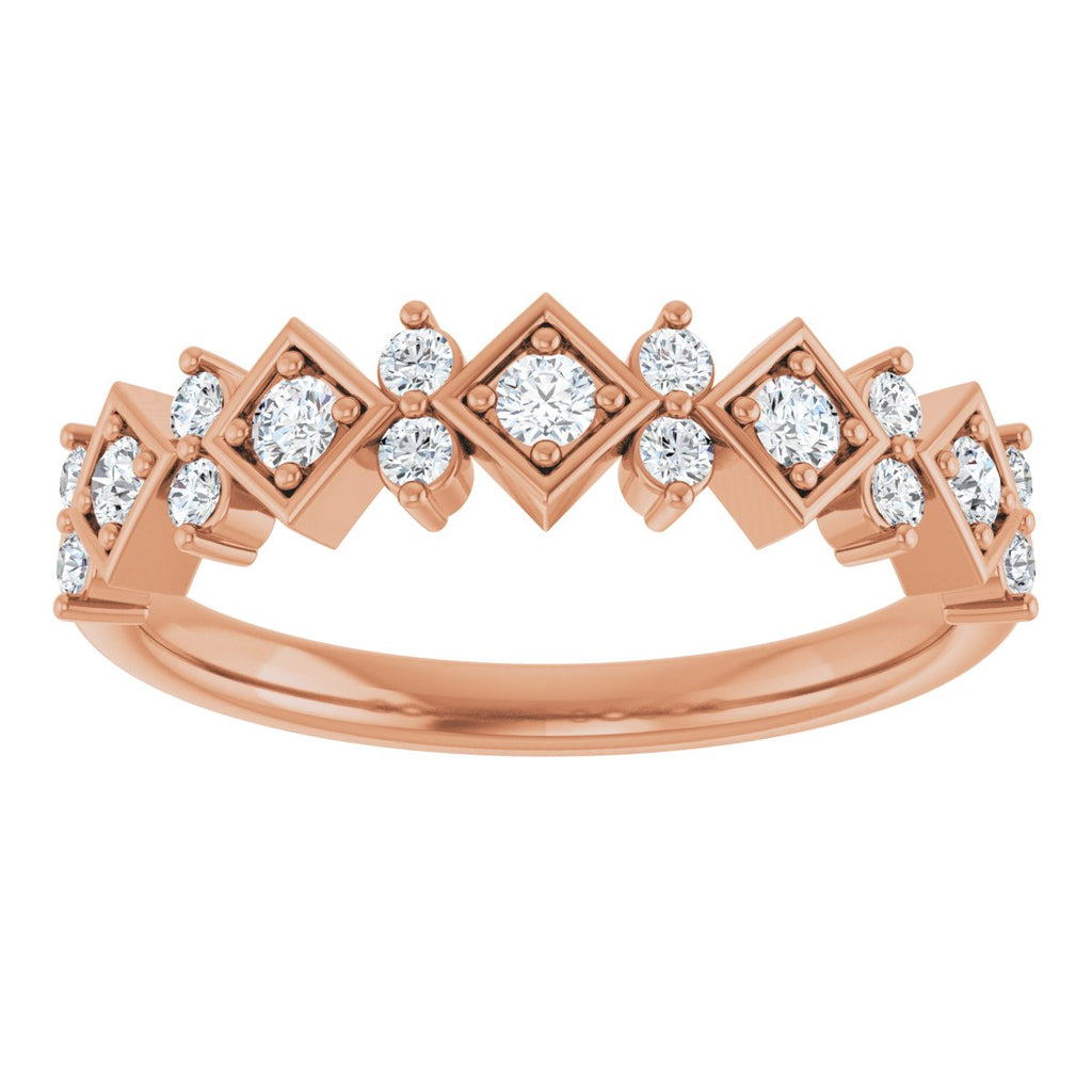 Geometric Five-Stone Anniversary Band