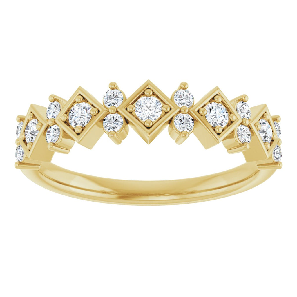 Geometric Five-Stone Anniversary Band