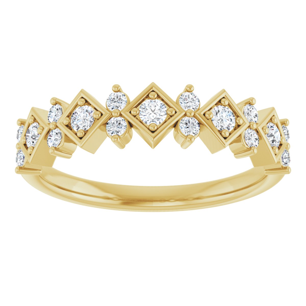Geometric Five-Stone Anniversary Band