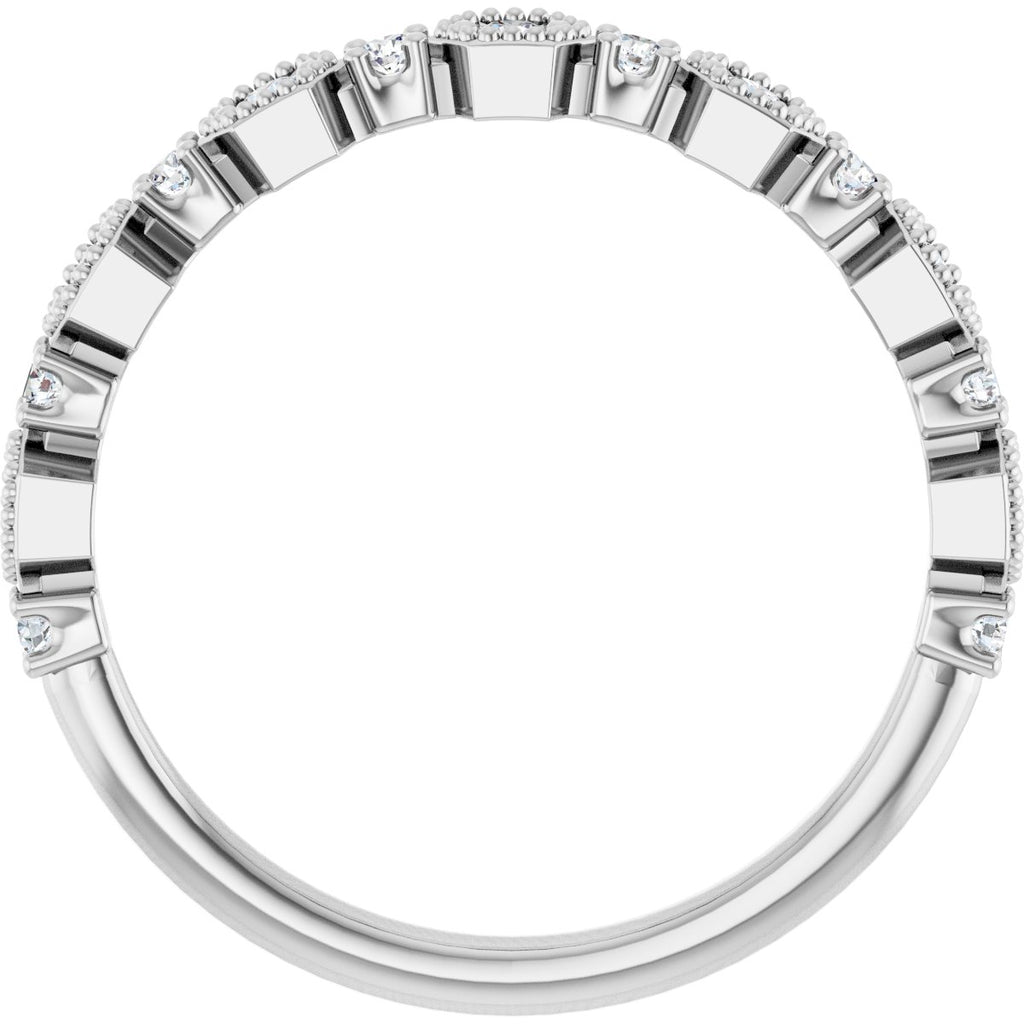 Beaded Geometric Anniversary Band