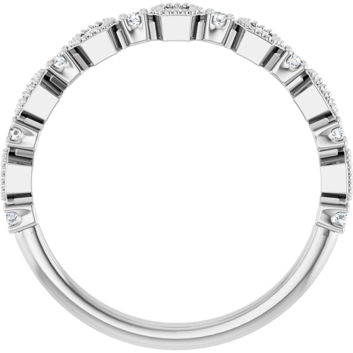 Beaded Geometric Anniversary Band
