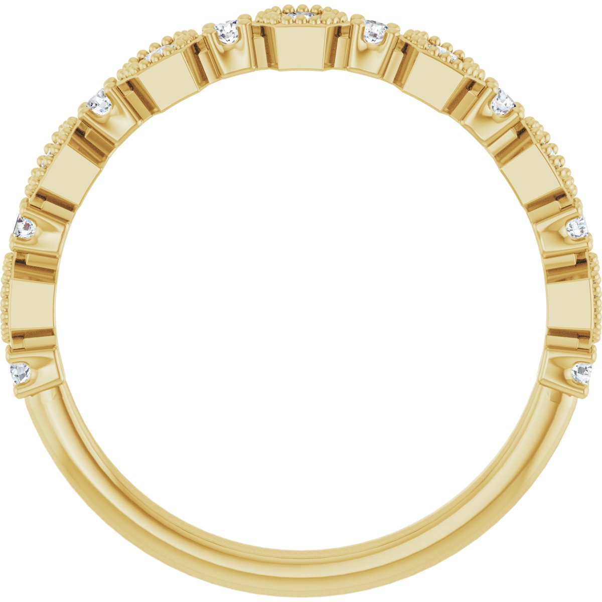Beaded Geometric Anniversary Band