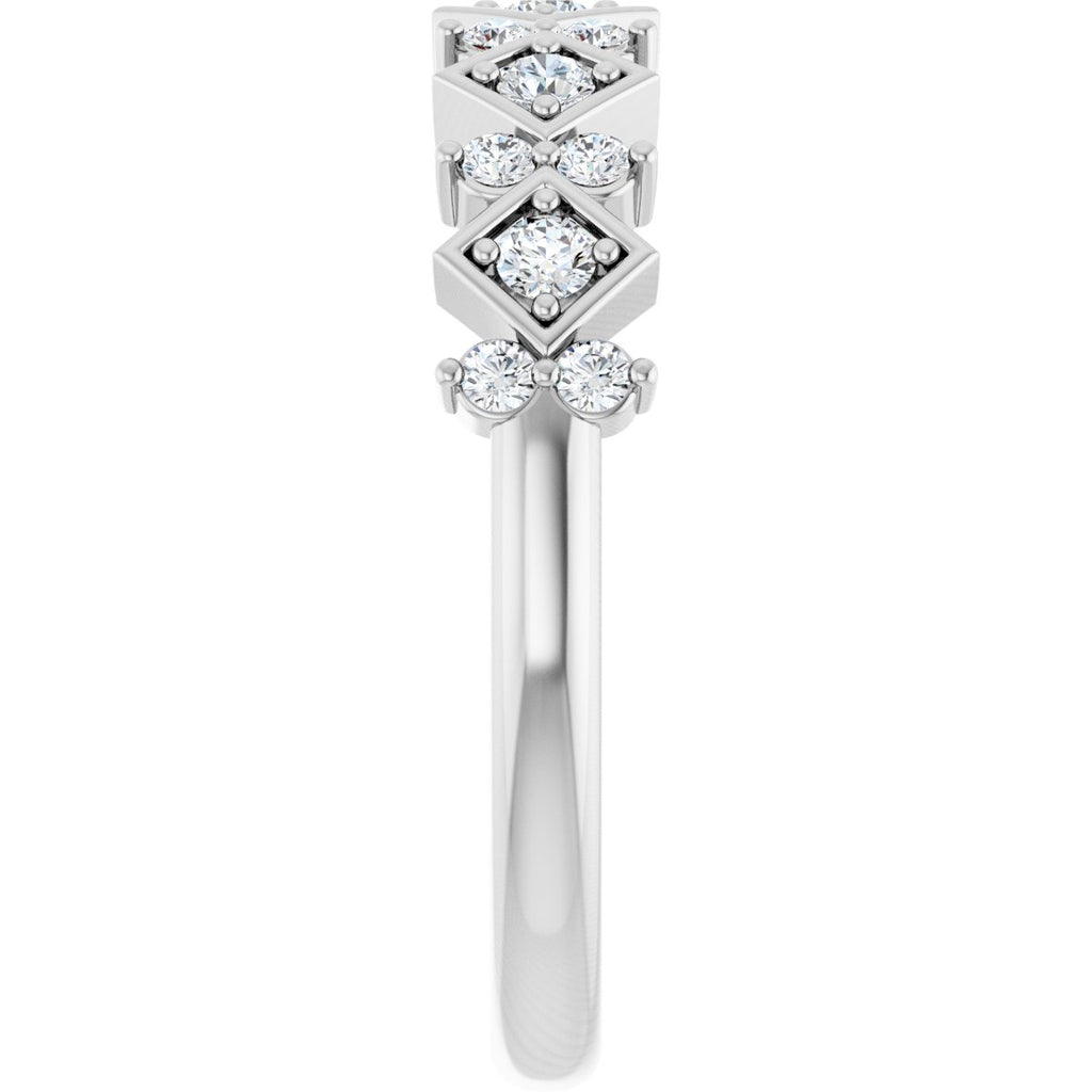 Geometric Five-Stone Anniversary Band
