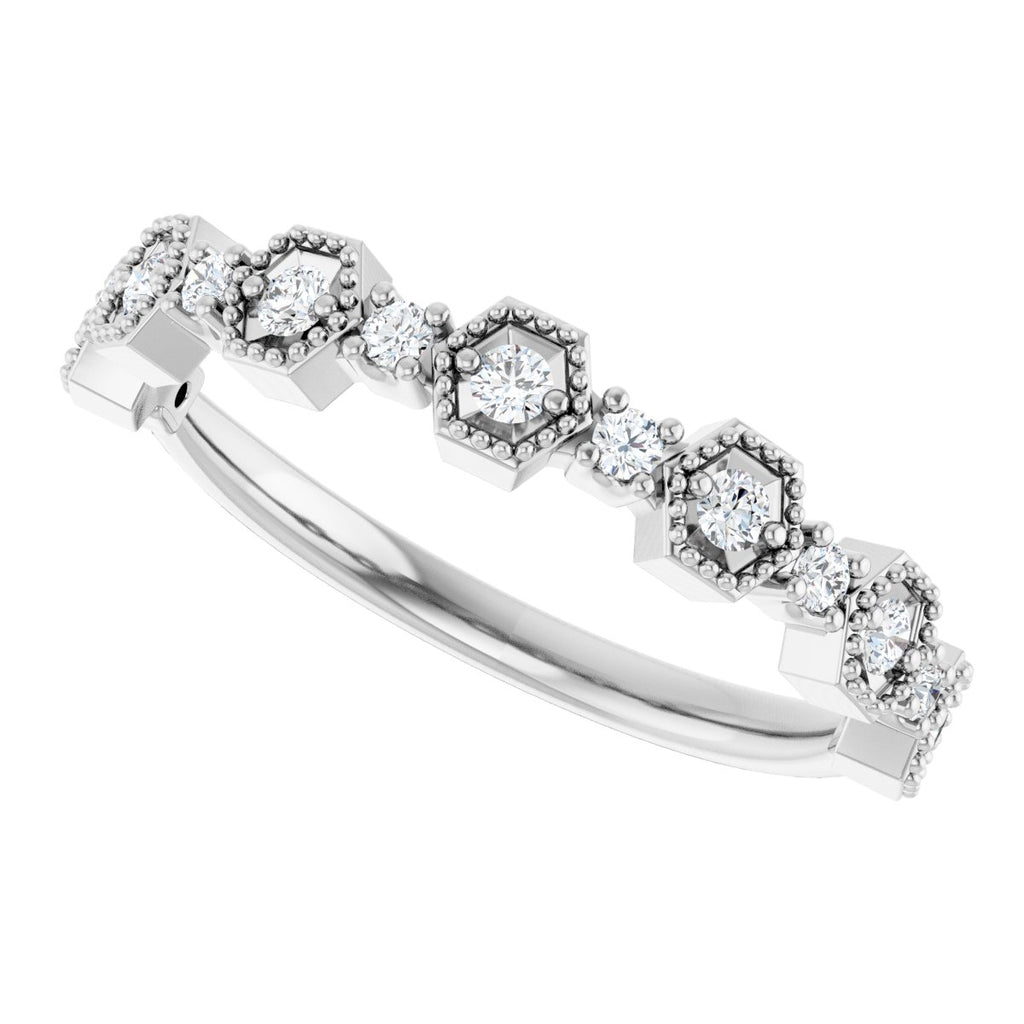 Beaded Geometric Anniversary Band