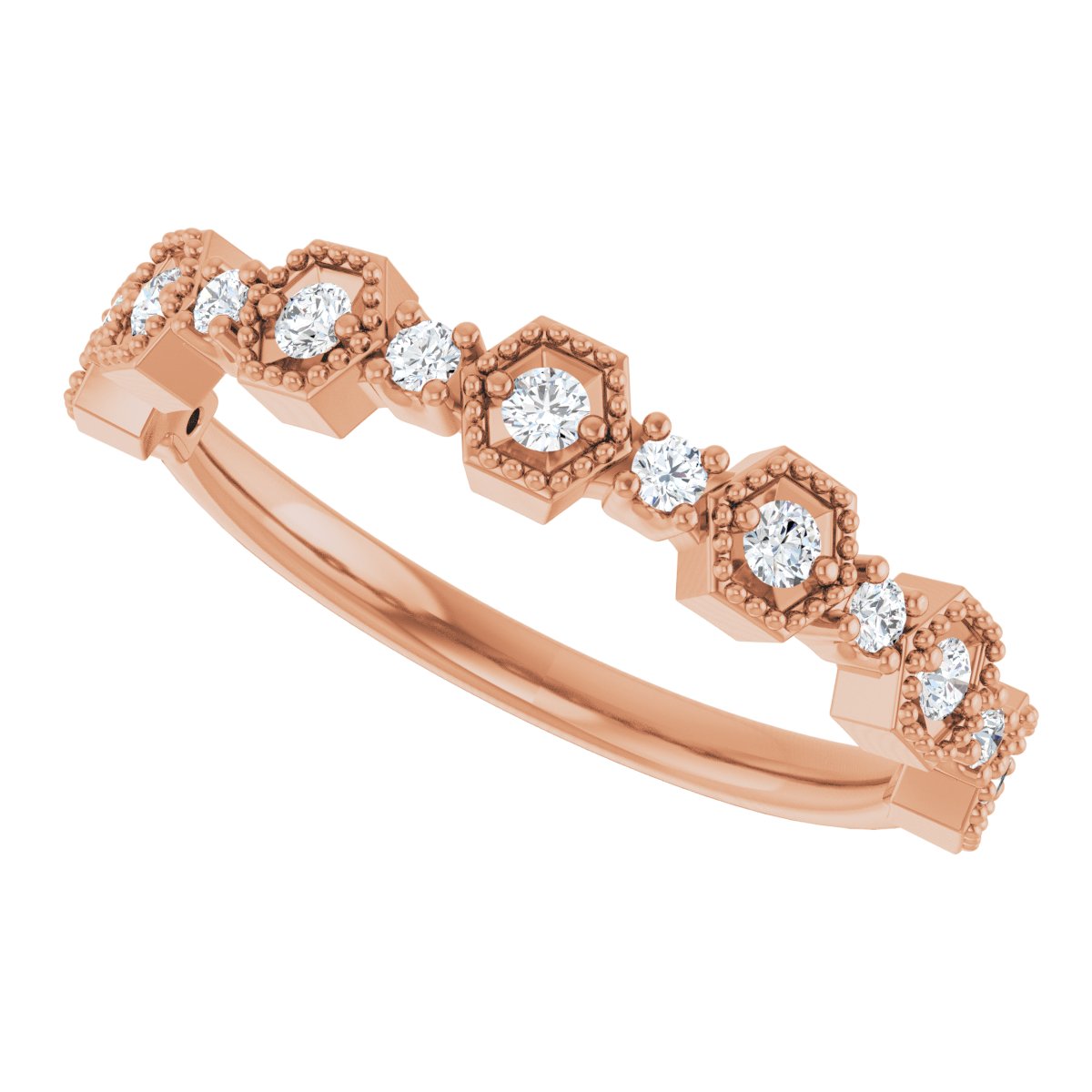 Beaded Geometric Anniversary Band
