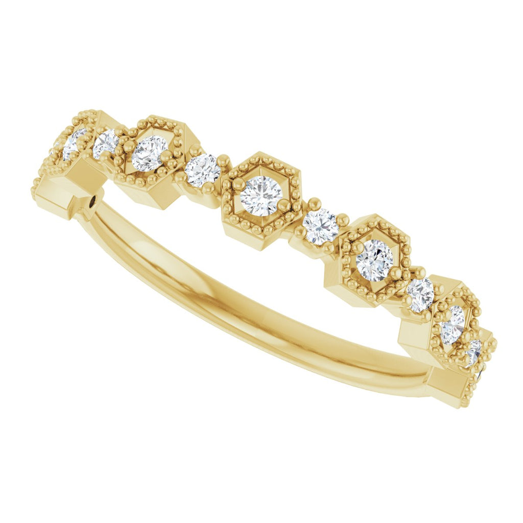 Beaded Geometric Anniversary Band