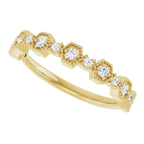Beaded Geometric Anniversary Band