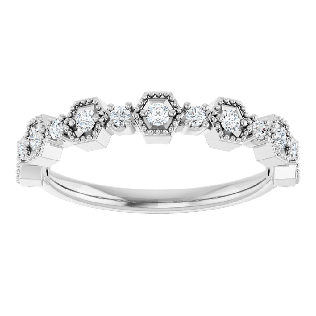 Beaded Geometric Anniversary Band