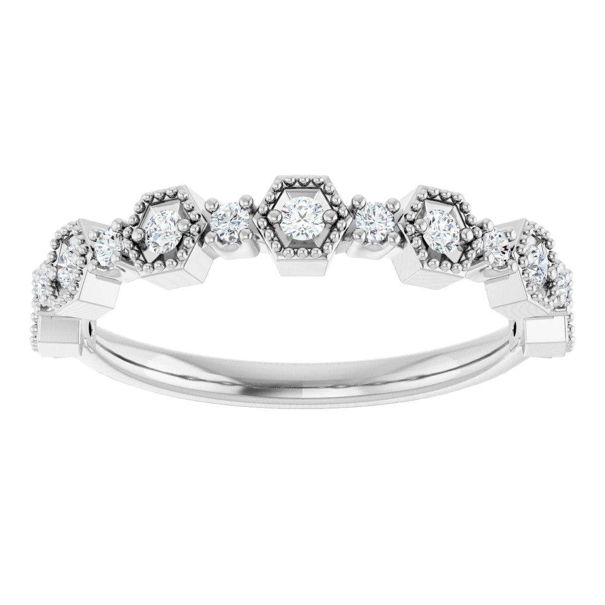 Beaded Geometric Anniversary Band