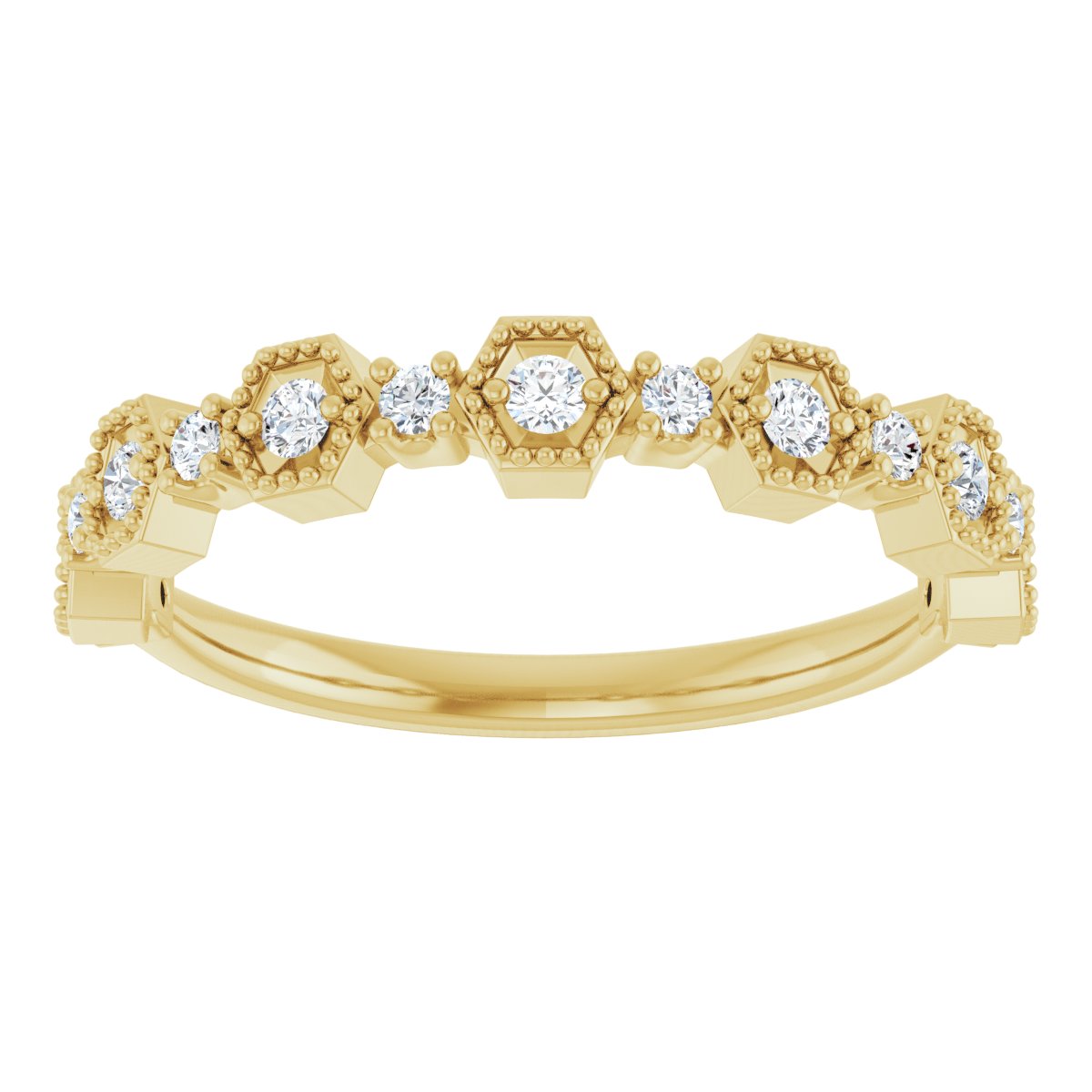 Beaded Geometric Anniversary Band