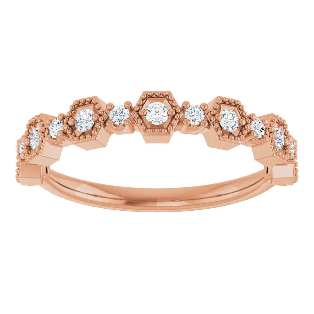 Beaded Geometric Anniversary Band