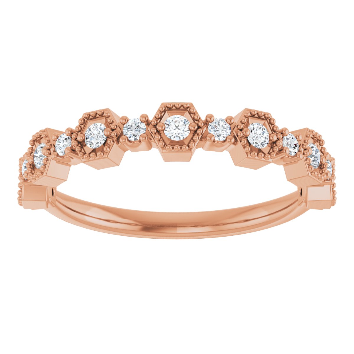 Beaded Geometric Anniversary Band