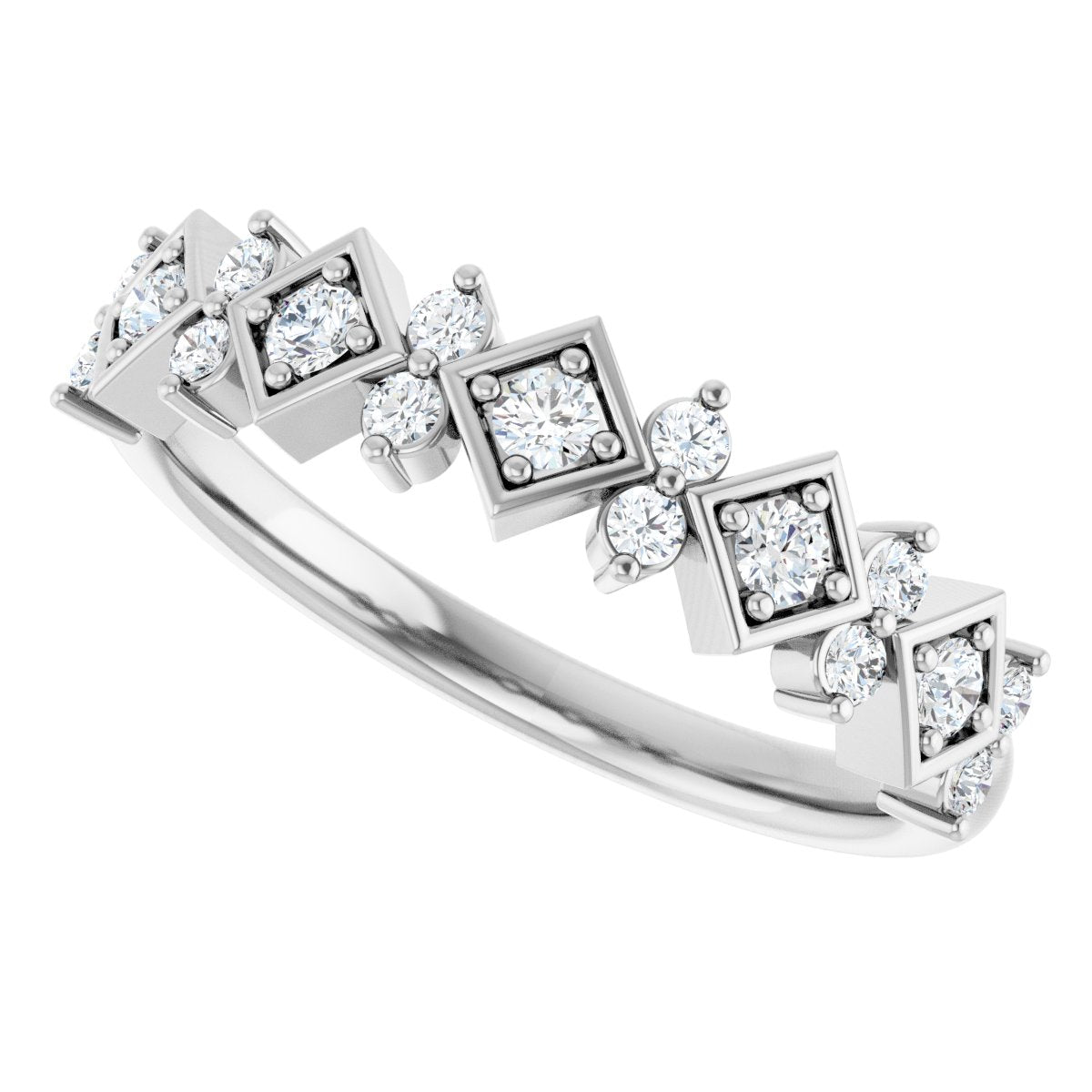 Geometric Five-Stone Anniversary Band