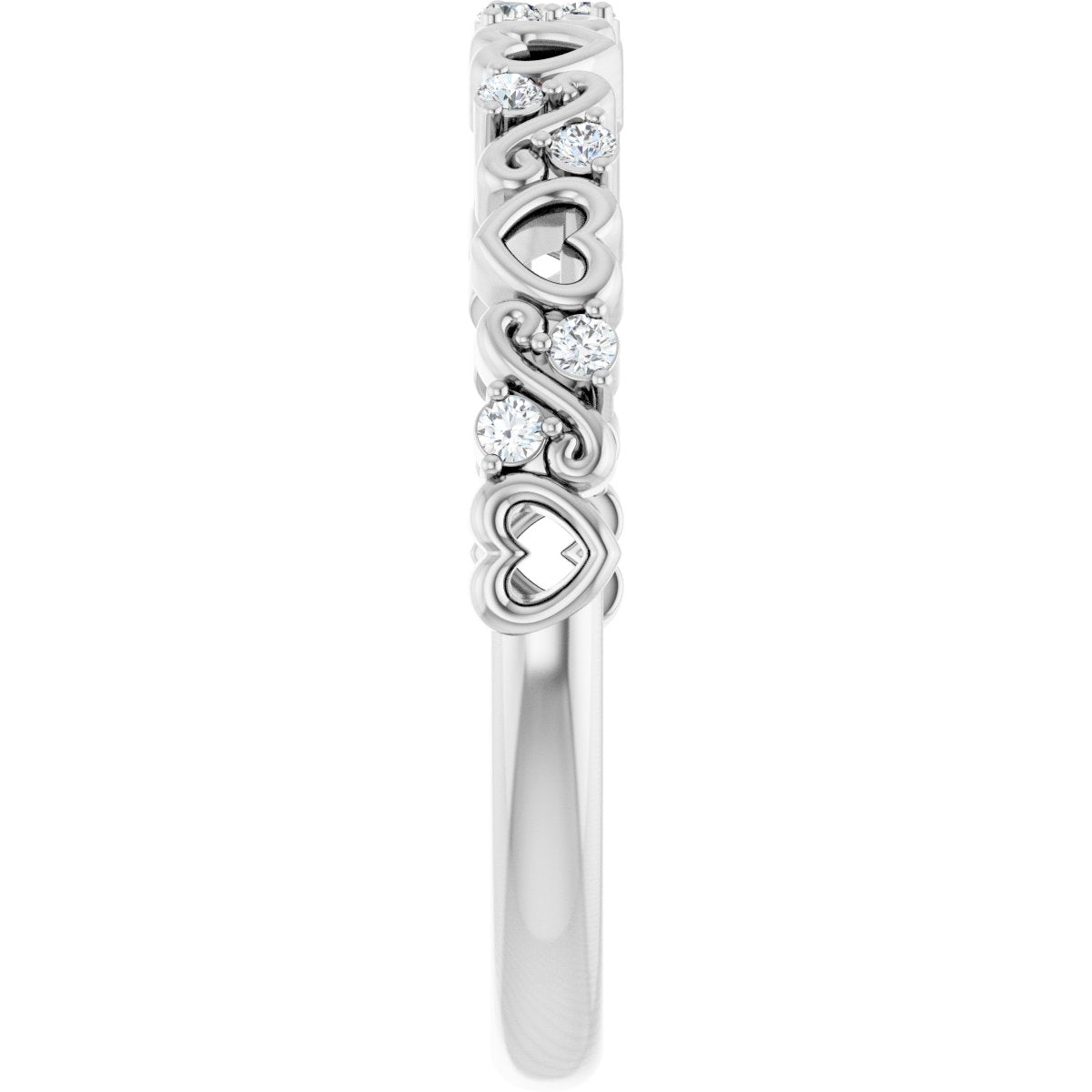 Sculptural Heart Anniversary Band