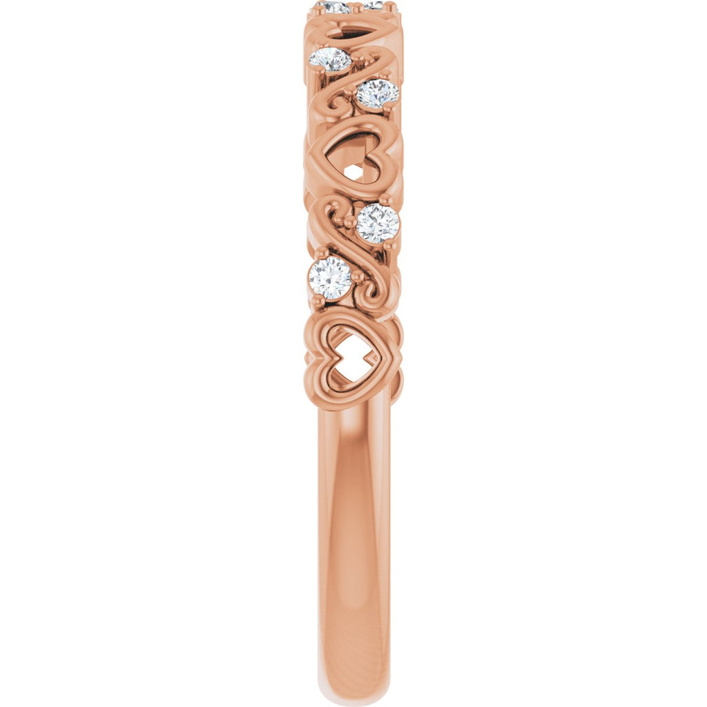 Sculptural Heart Anniversary Band
