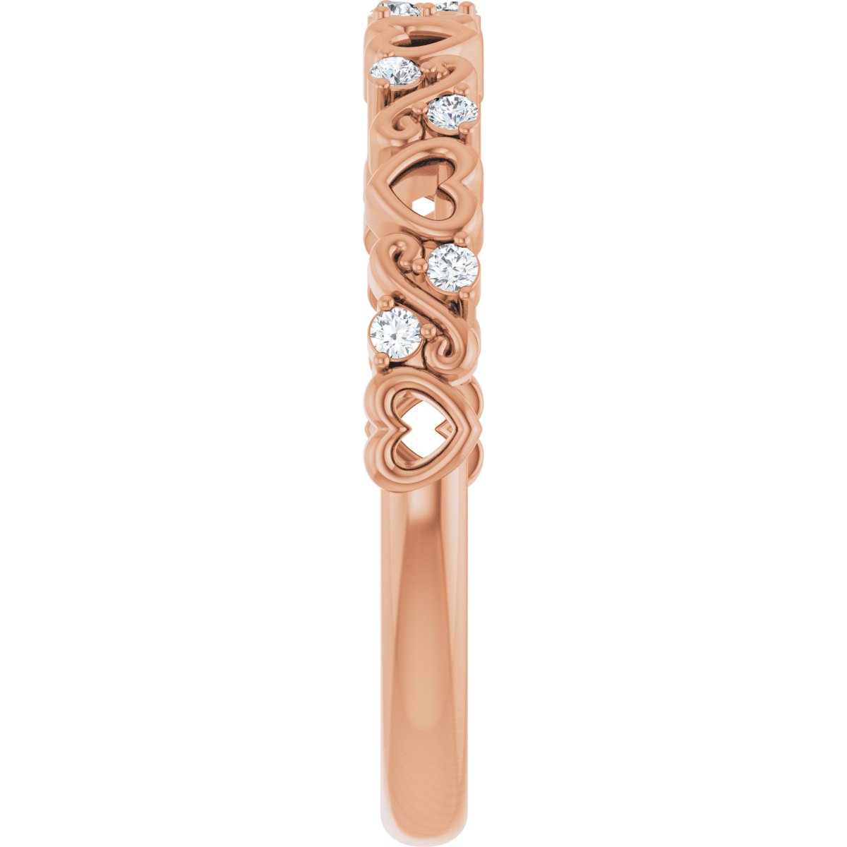 Sculptural Heart Anniversary Band