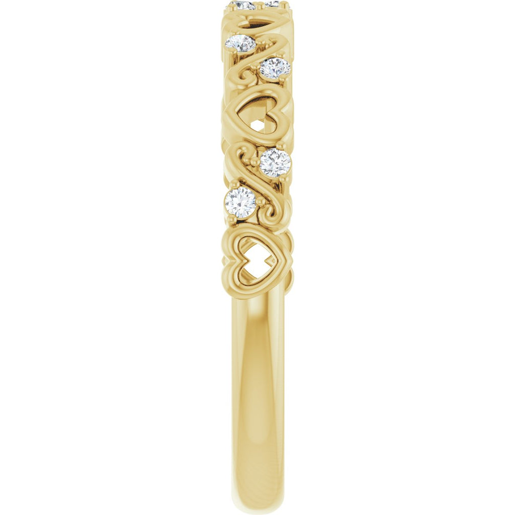 Sculptural Heart Anniversary Band