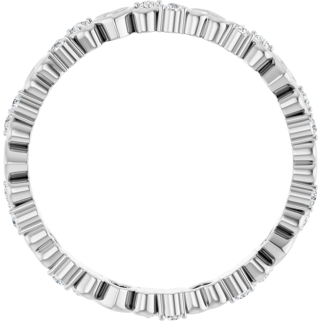 Sculptural Heart Eternity Band