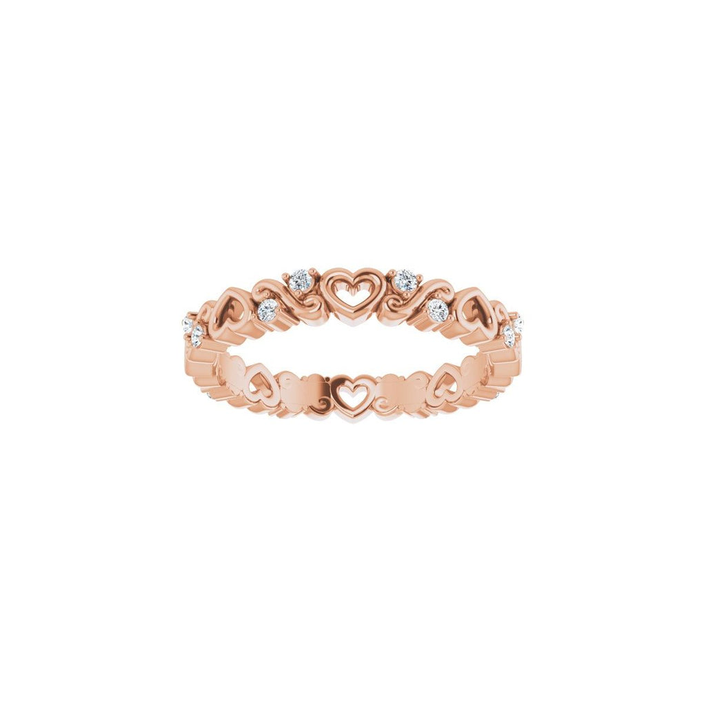 Sculptural Heart Eternity Band