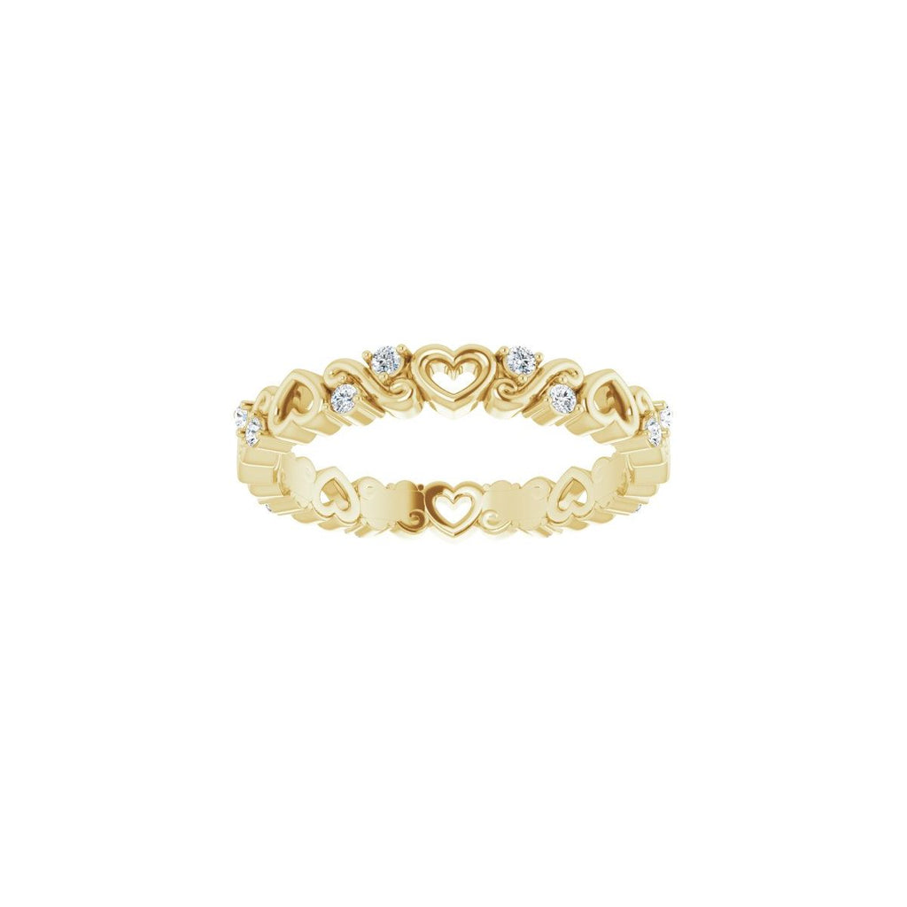 Sculptural Heart Eternity Band