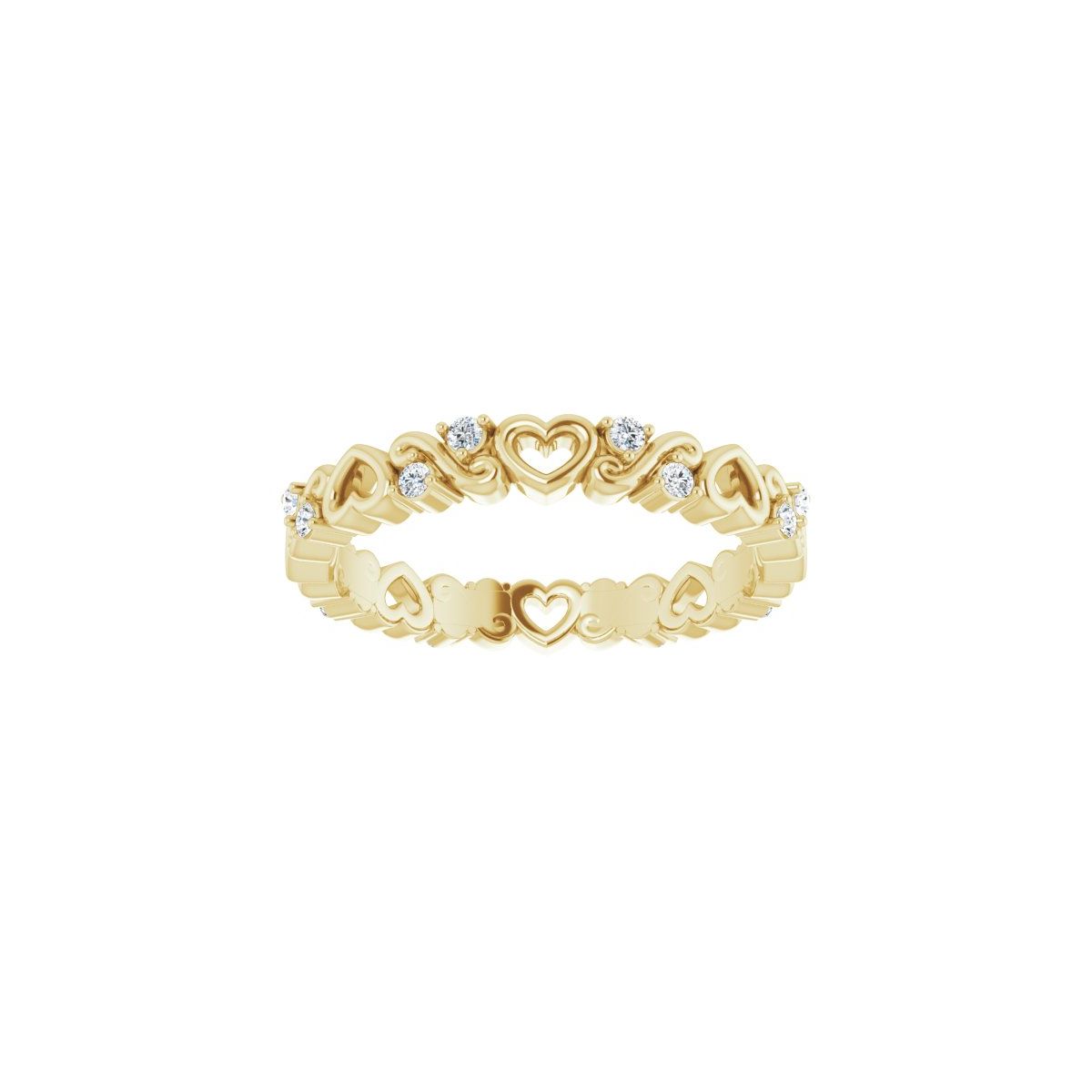 Sculptural Heart Eternity Band