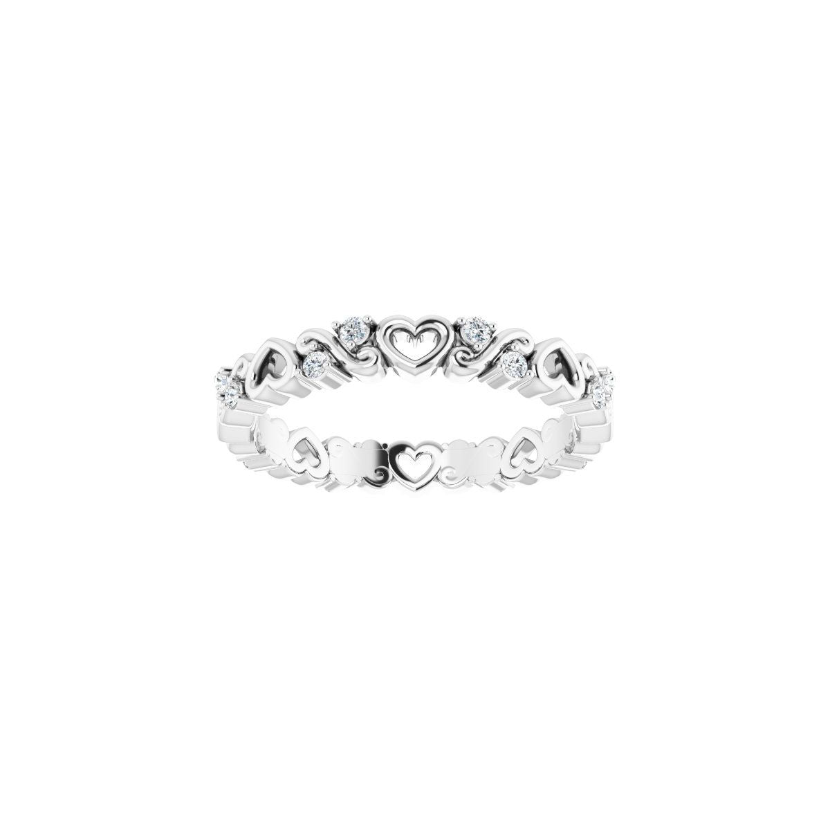 Sculptural Heart Eternity Band