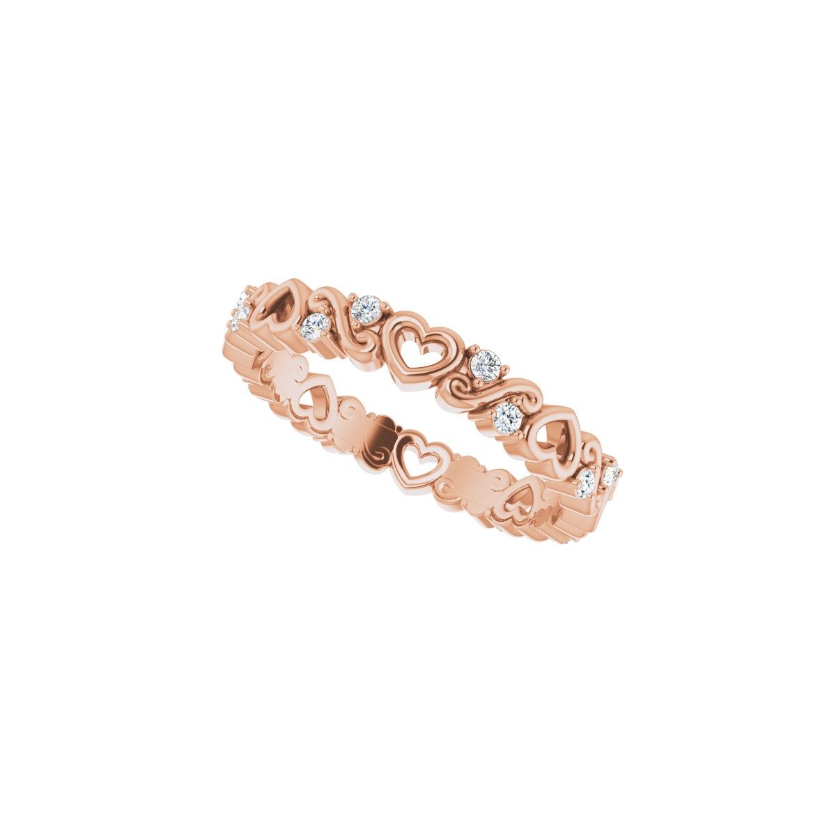 Sculptural Heart Eternity Band
