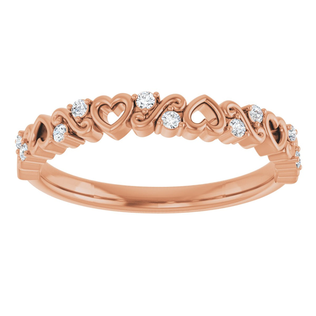 Sculptural Heart Anniversary Band