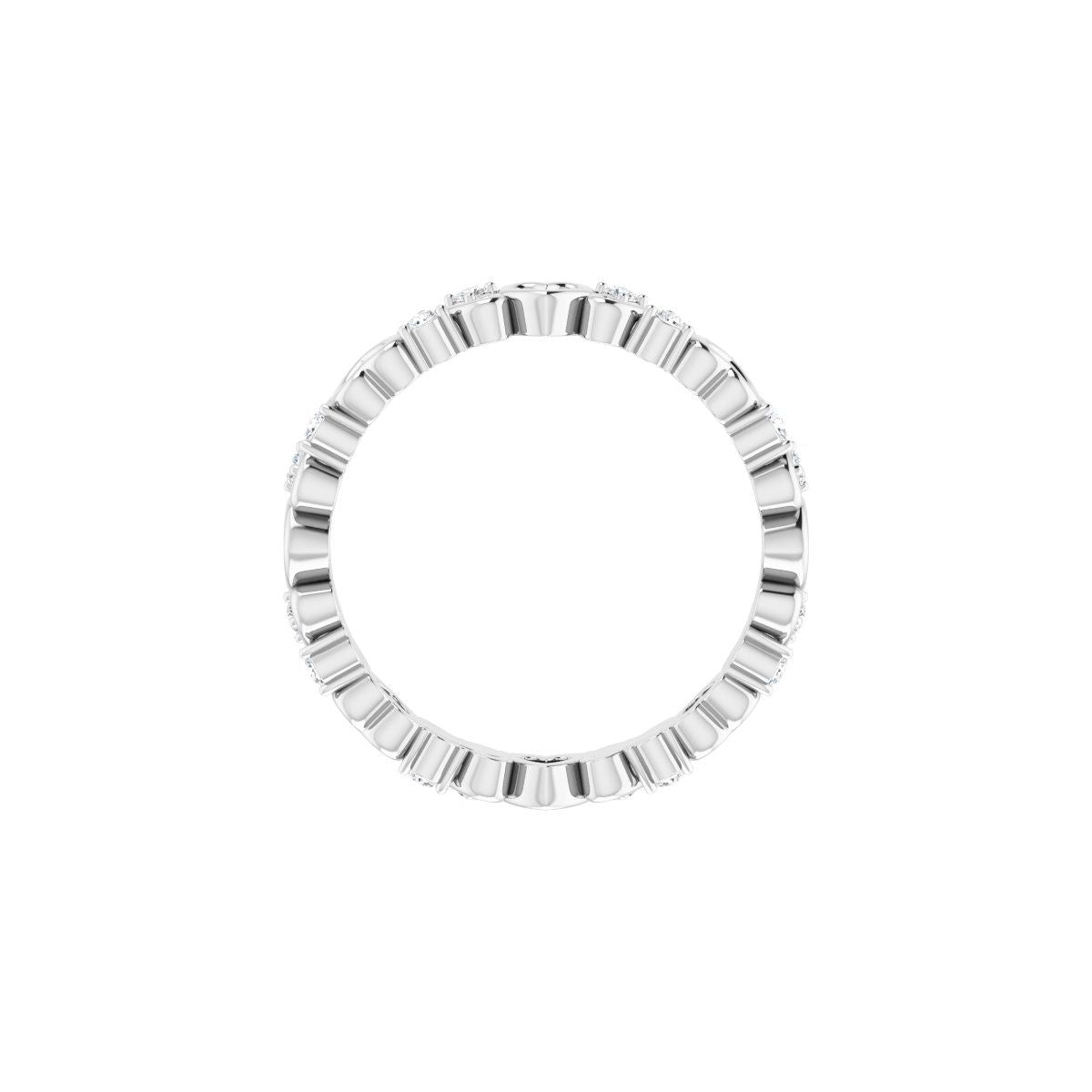 Sculptural Heart Eternity Band