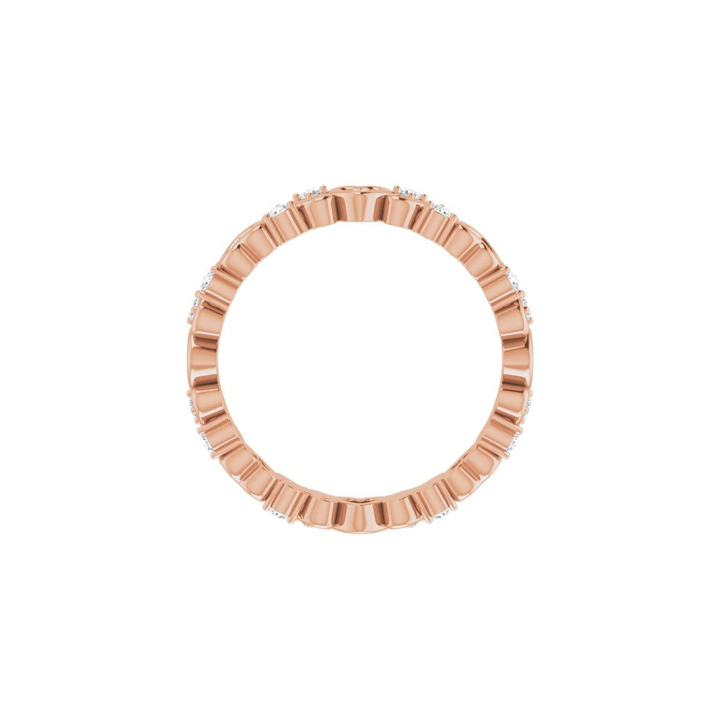 Sculptural Heart Eternity Band