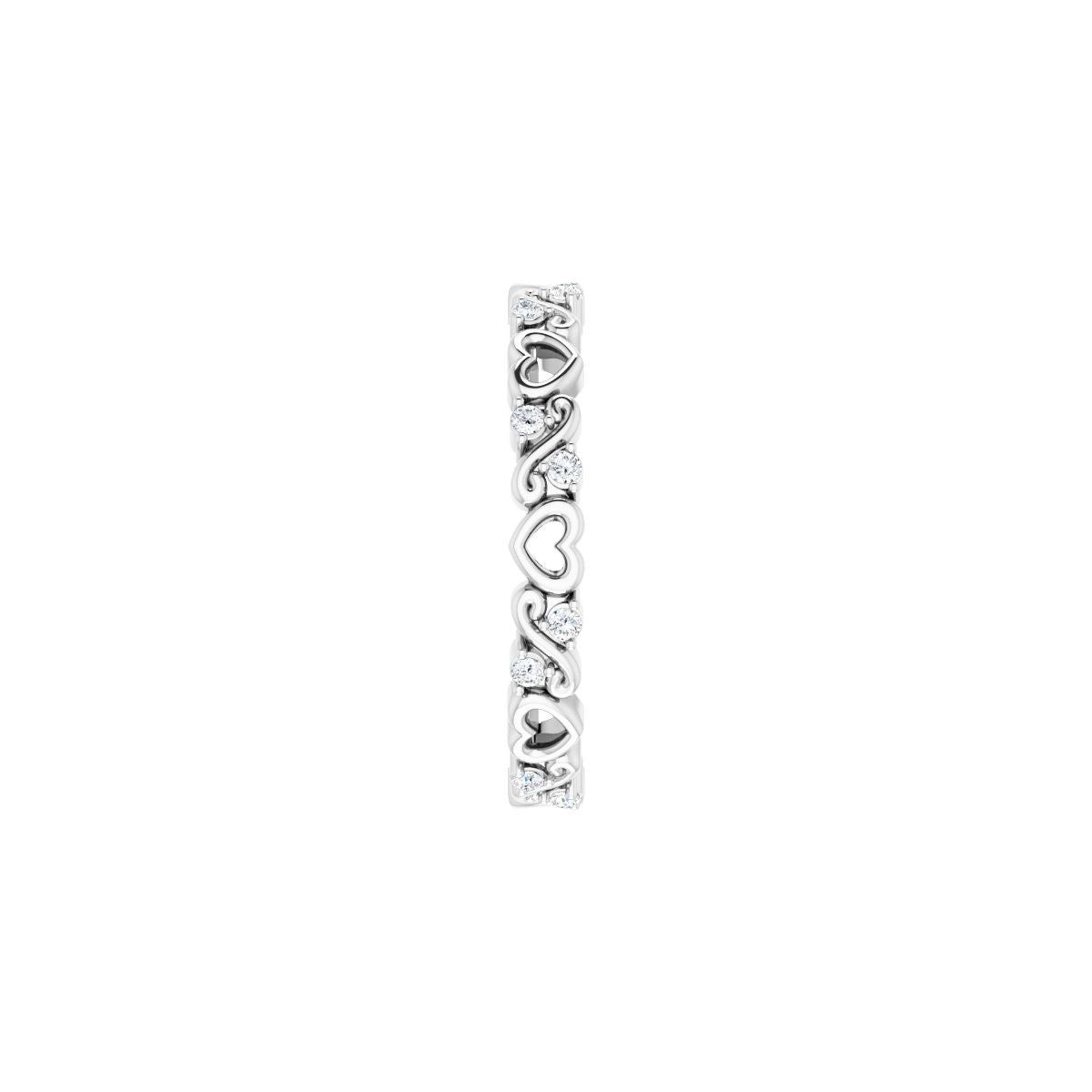 Sculptural Heart Eternity Band