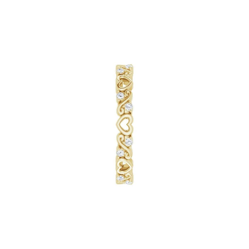 Sculptural Heart Eternity Band