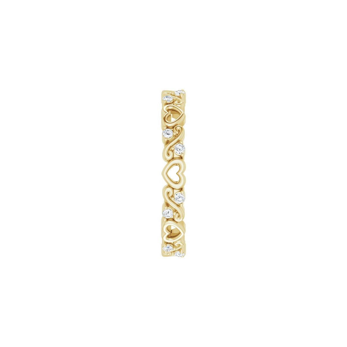 Sculptural Heart Eternity Band