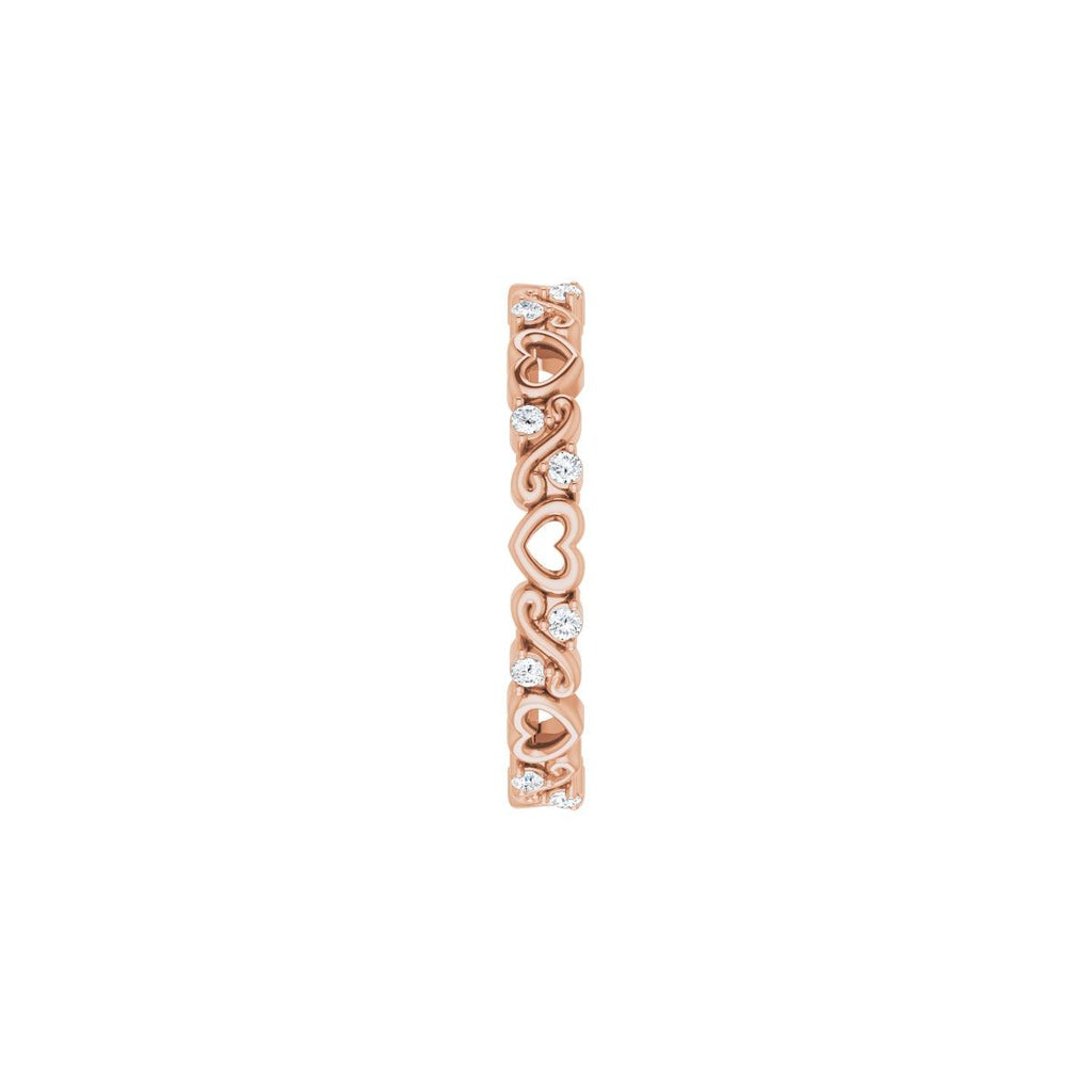 Sculptural Heart Eternity Band