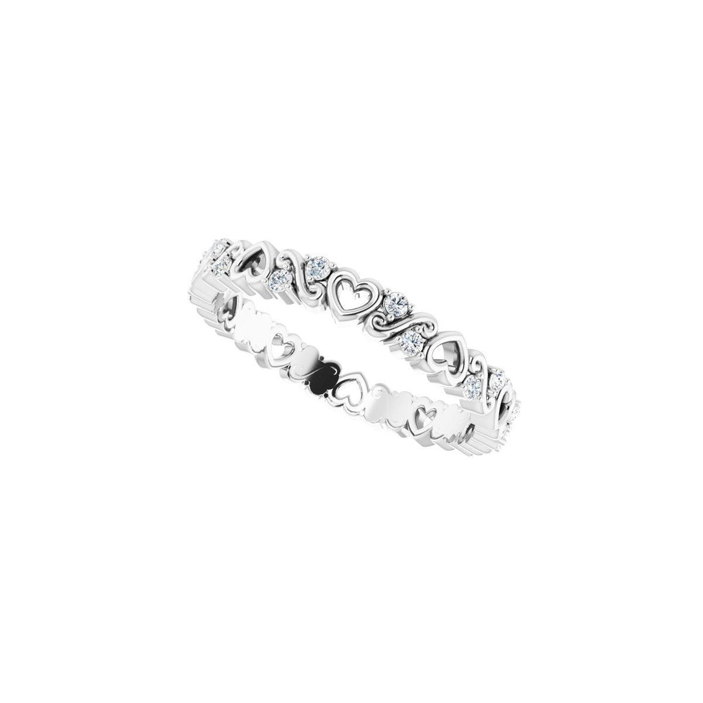 Sculptural Heart Eternity Band