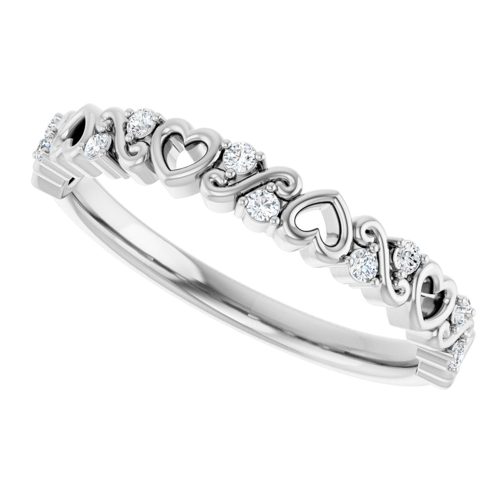 Sculptural Heart Anniversary Band