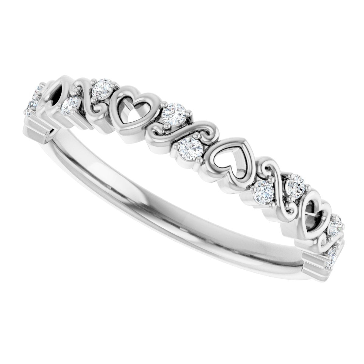 Sculptural Heart Anniversary Band