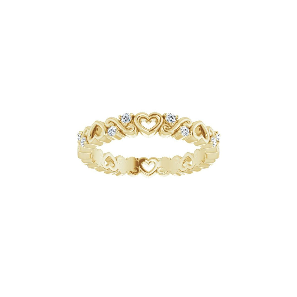 Sculptural Heart Eternity Band
