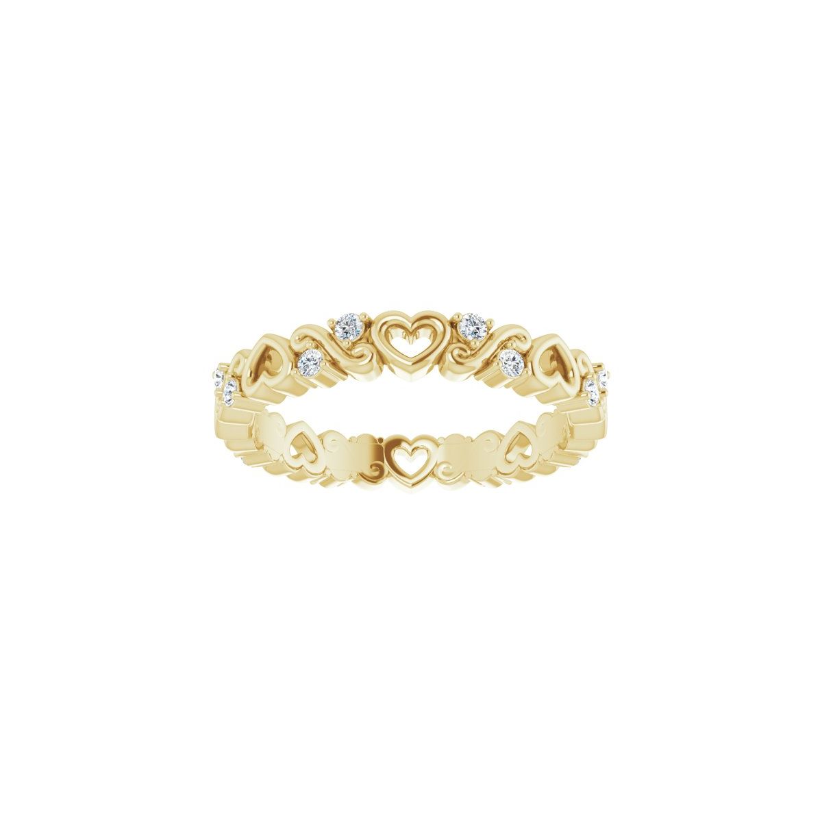 Sculptural Heart Eternity Band