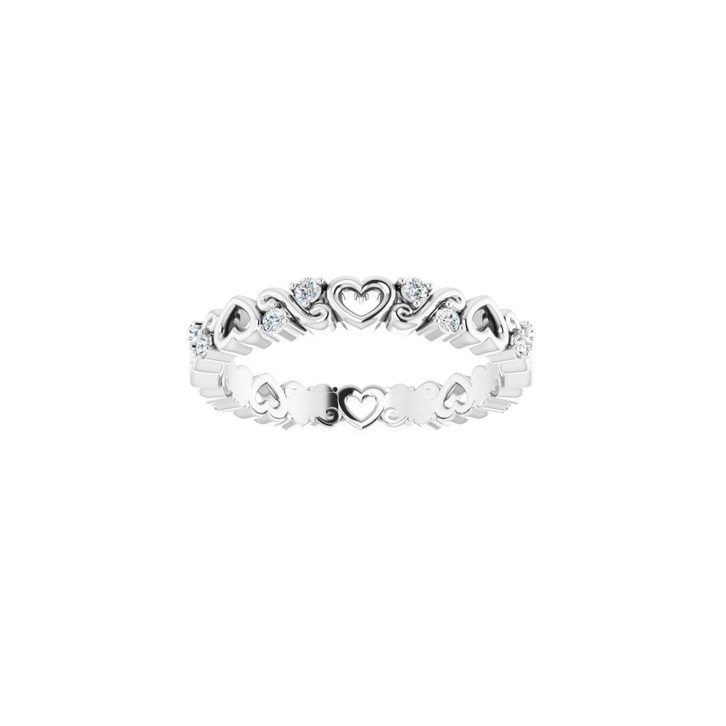 Sculptural Heart Eternity Band