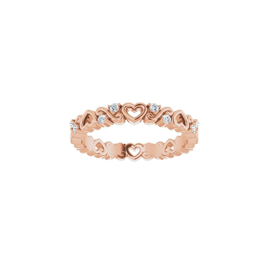 Sculptural Heart Eternity Band