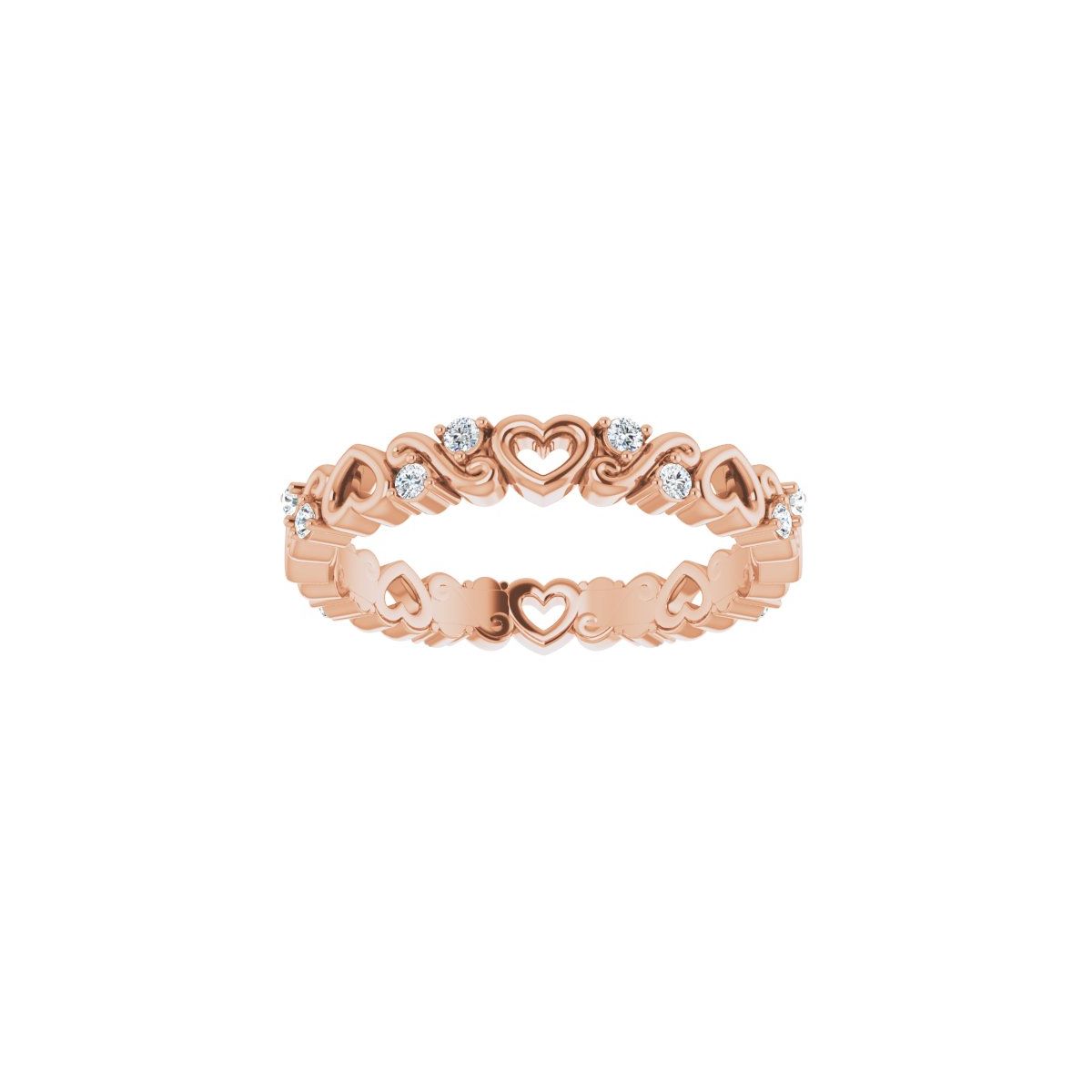Sculptural Heart Eternity Band