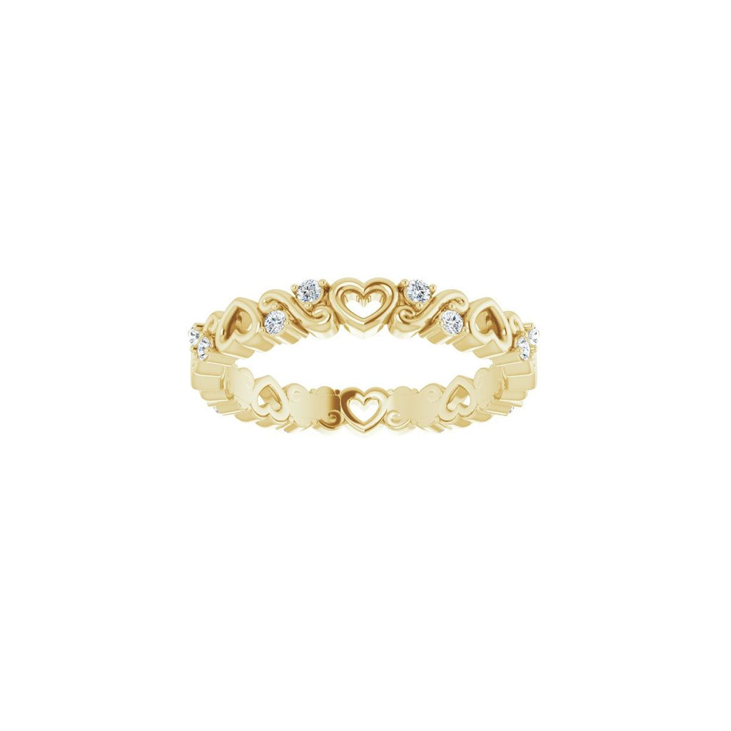Sculptural Heart Eternity Band