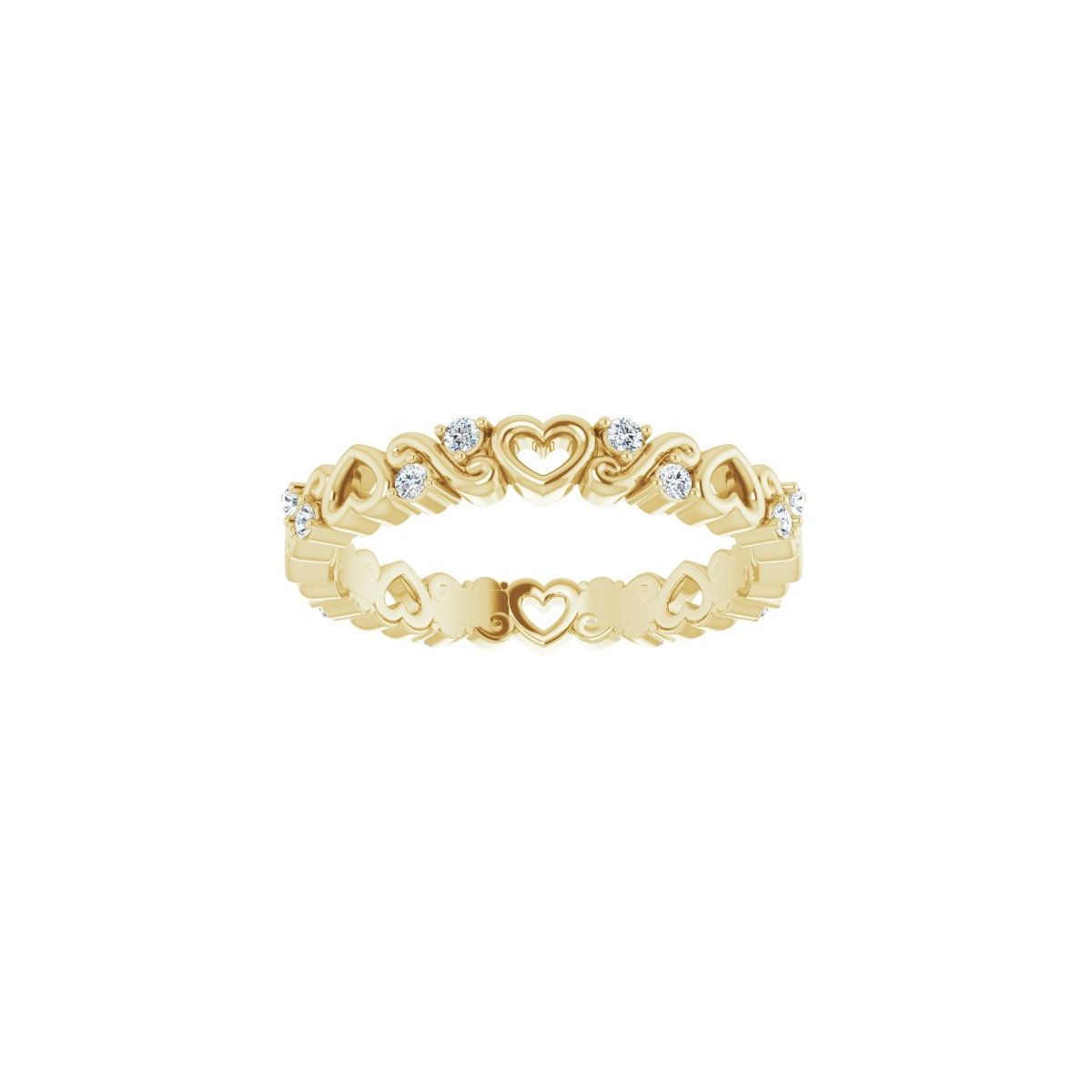 Sculptural Heart Eternity Band