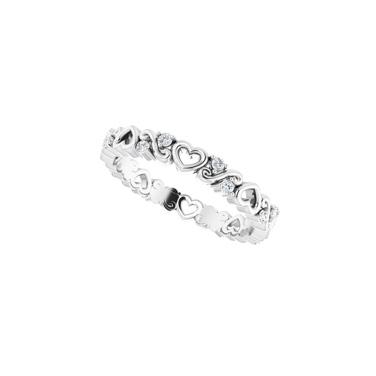 Sculptural Heart Eternity Band