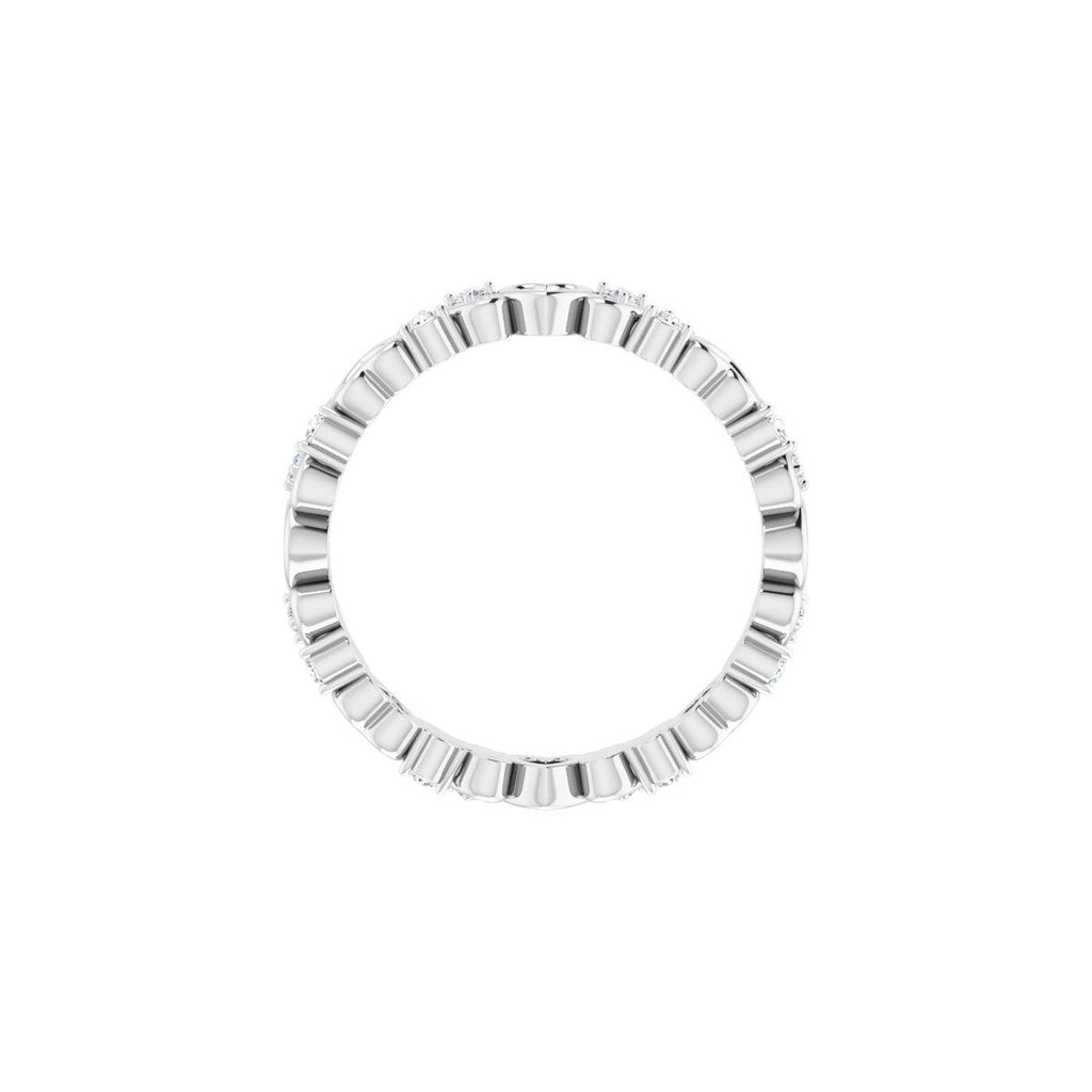 Sculptural Heart Eternity Band