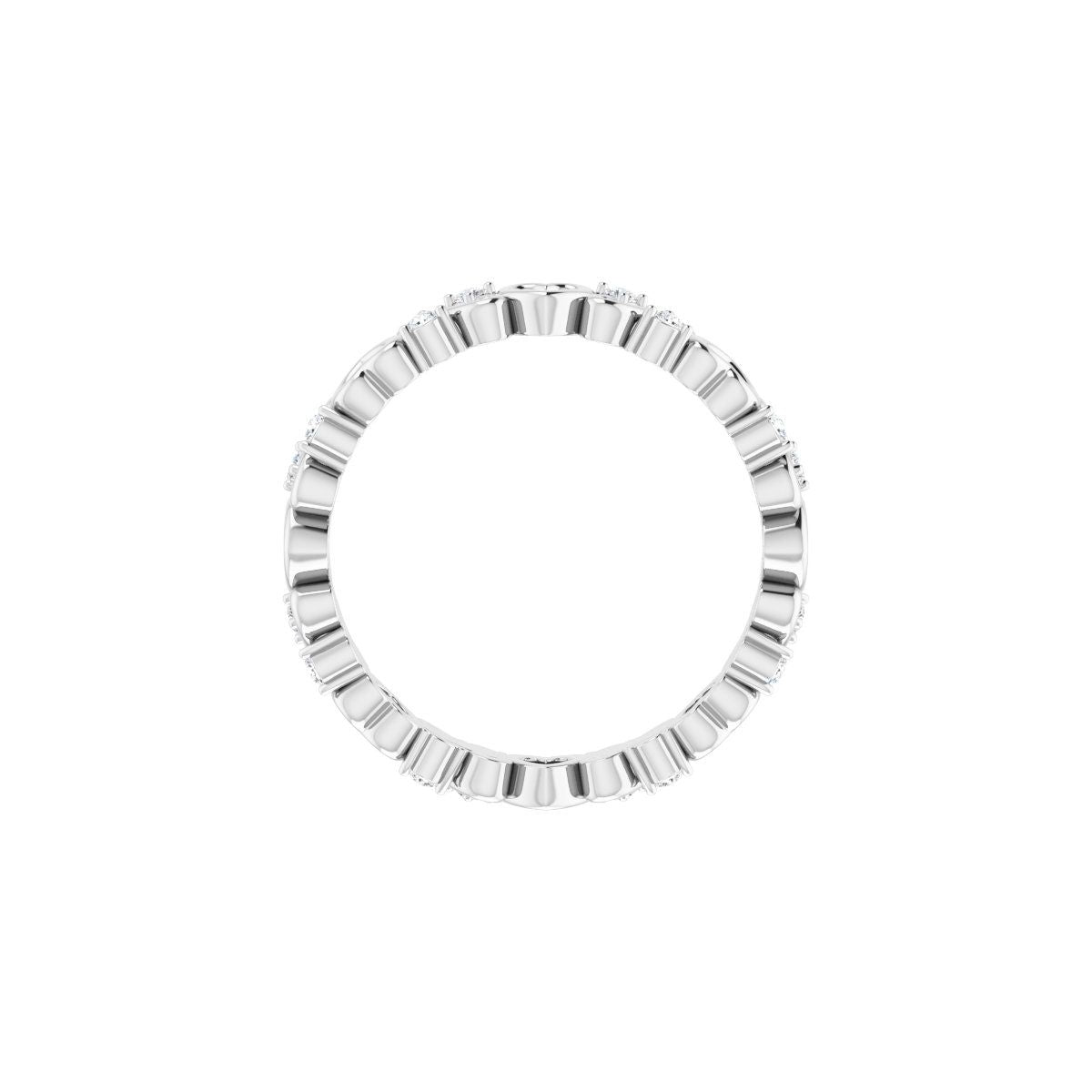 Sculptural Heart Eternity Band