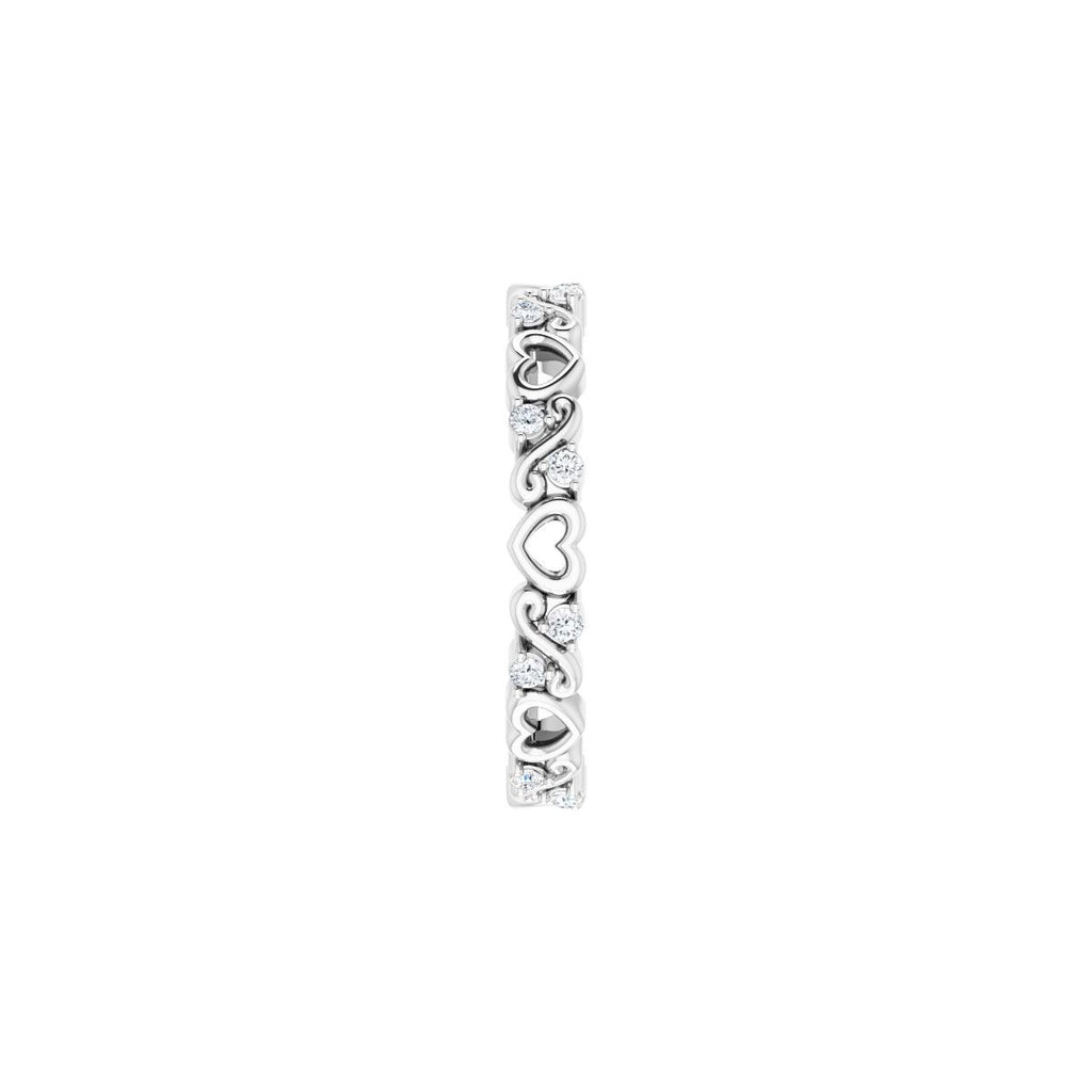 Sculptural Heart Eternity Band